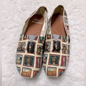 Groove art gallery canvas casual slip on shoes flat sneakers 7.5W